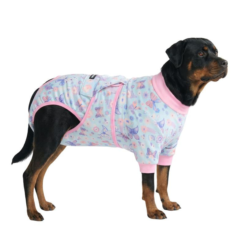 Spark Paws Dog Recovery Suit – Post-Surgery Recovery Onesie for Dogs, Anti-Lick Design, Abdominal Wound Protector, Soft Alternative to Cone for Spay/Neuter Recovery - Donuts - Size S