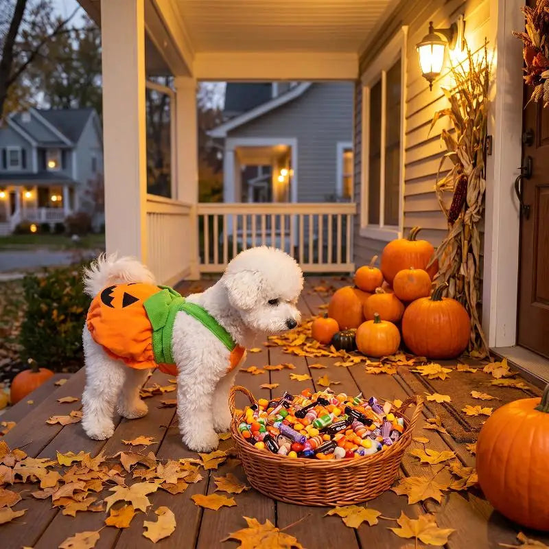 Halloween Pumpkin Pet Costume Cute Pet Dress Funny Pumpkin Outfit Clothes for Small Dogs Cats Teddy Poodle Bichon Party Clothing