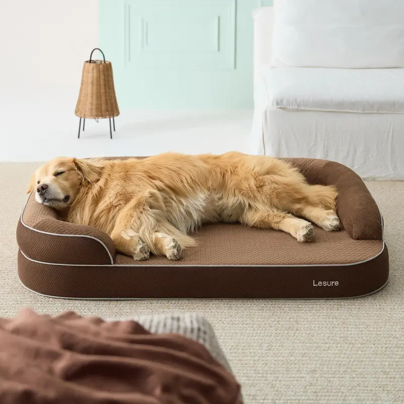 Lesure Realortho Orthopedic Dog Bed for Large and Senior Dogs - Triple-Layer Memory Foam Support with Waterproof, Washable Cover for Optimal Joint Protection and Comfort