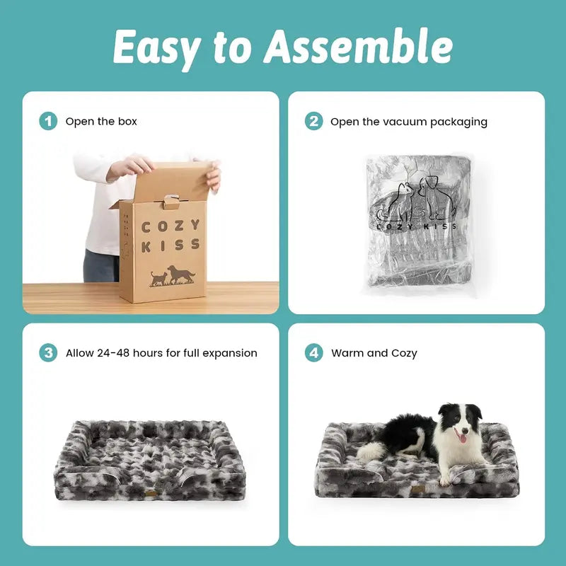 Cozy Kiss Orthopedic Dog Bed for Joint Relief and Support, 30x20 inches, Tie Dye Design for Small to Medium Dogs