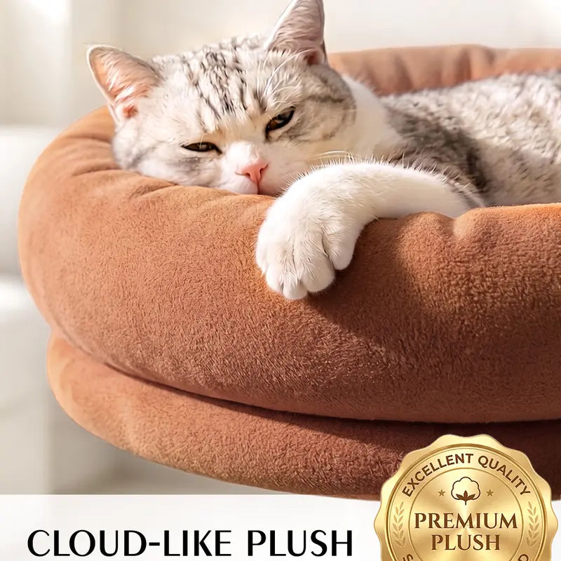 46-Inch Cat Tower for Large Breeds with Spacious Plush Perches, Cozy Condo, Scratching Pad, and Sturdy Base
