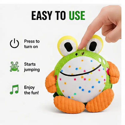 Hoppy the Frog – Crawling Squeaky Plush Dog Toy
