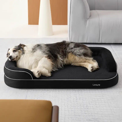 Lesure Realortho Orthopedic Dog Bed for Large and Senior Dogs - Triple-Layer Memory Foam Support with Waterproof, Washable Cover for Optimal Joint Protection and Comfort