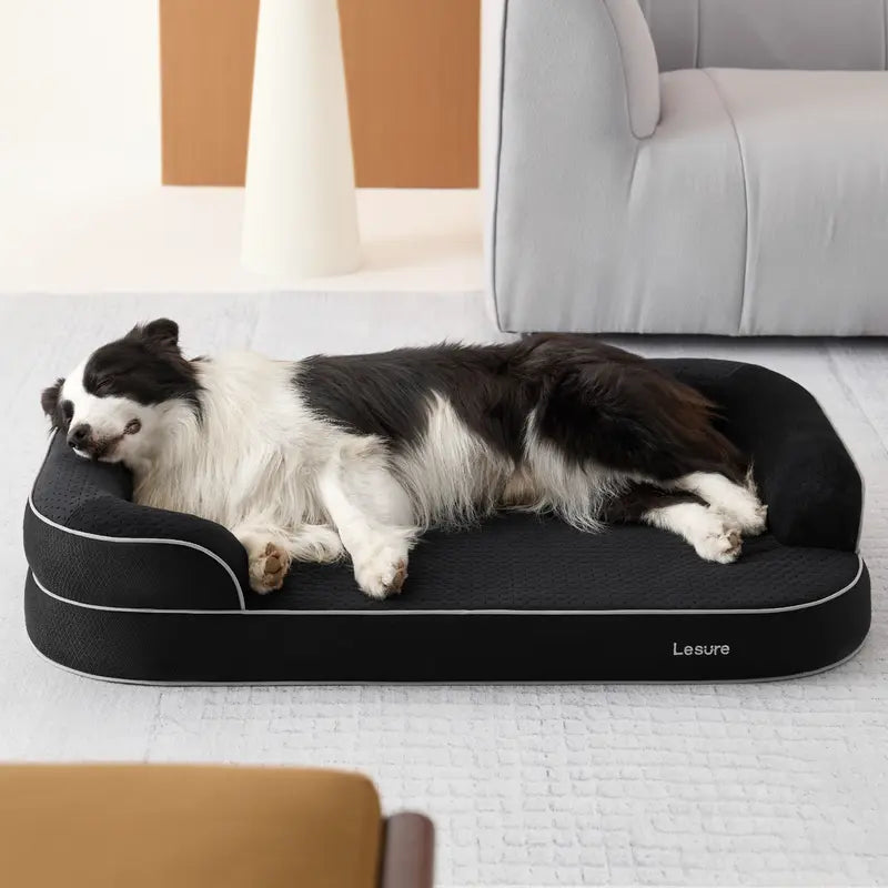 Lesure Realortho Orthopedic Dog Bed for Large and Senior Dogs - Triple-Layer Memory Foam Support with Waterproof, Washable Cover for Optimal Joint Protection and Comfort