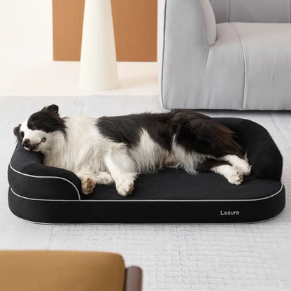 Lesure Realortho Orthopedic Dog Bed for Large and Senior Dogs - Triple-Layer Memory Foam Support with Waterproof, Washable Cover for Optimal Joint Protection and Comfort