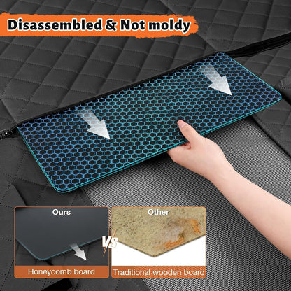 Back Seat Den – Hard-Bottom Dog Car Seat Cover & Back Seat Extender, Waterproof