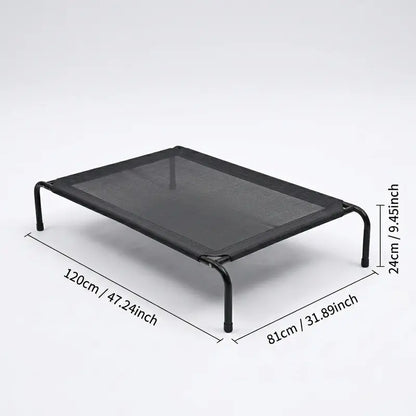 Petitrinu Classic Elevated Dog Bed with Metal Frame - Breathable Cooling Textilene Mesh Fabric for Joint Relief, Available in Two Sizes for Medium to Large Dogs