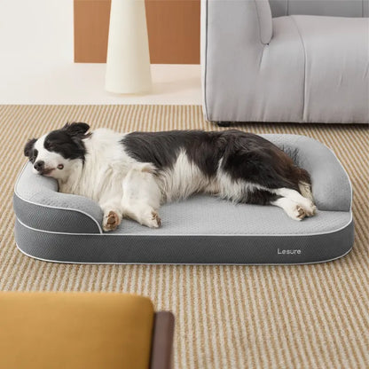 Lesure Realortho Orthopedic Dog Bed for Large and Senior Dogs - Triple-Layer Memory Foam Support with Waterproof, Washable Cover for Optimal Joint Protection and Comfort