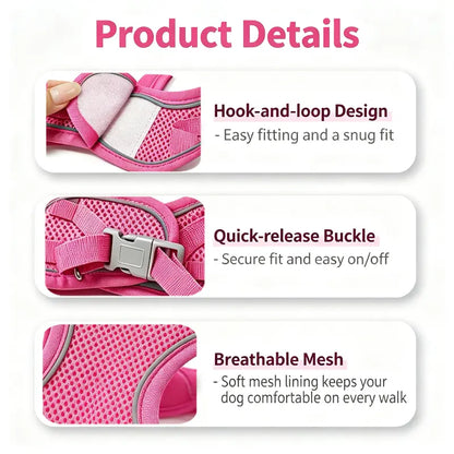 AUROTH Adjustable Step-In Harness and Leash Set for Cats and Small Puppies - Breathable Mesh, Lightweight Design, Padded for Comfort, Reflective Bands for Enhanced Safety