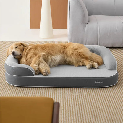 Lesure Realortho Orthopedic Dog Bed for Large and Senior Dogs - Triple-Layer Memory Foam Support with Waterproof, Washable Cover for Optimal Joint Protection and Comfort