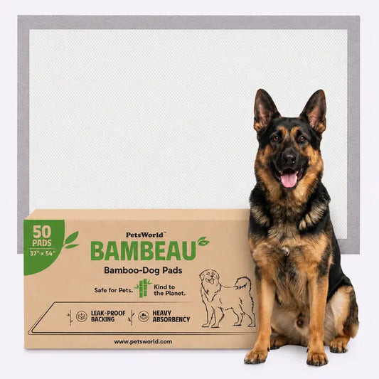 Bambeau Eco-Friendly Premium Bamboo Dog Training Pads 3XL (37x54 Inch) - 25 Count, Extra Large, Unbleached, Chlorine-Free, Leak-Proof with Natural Odor Control