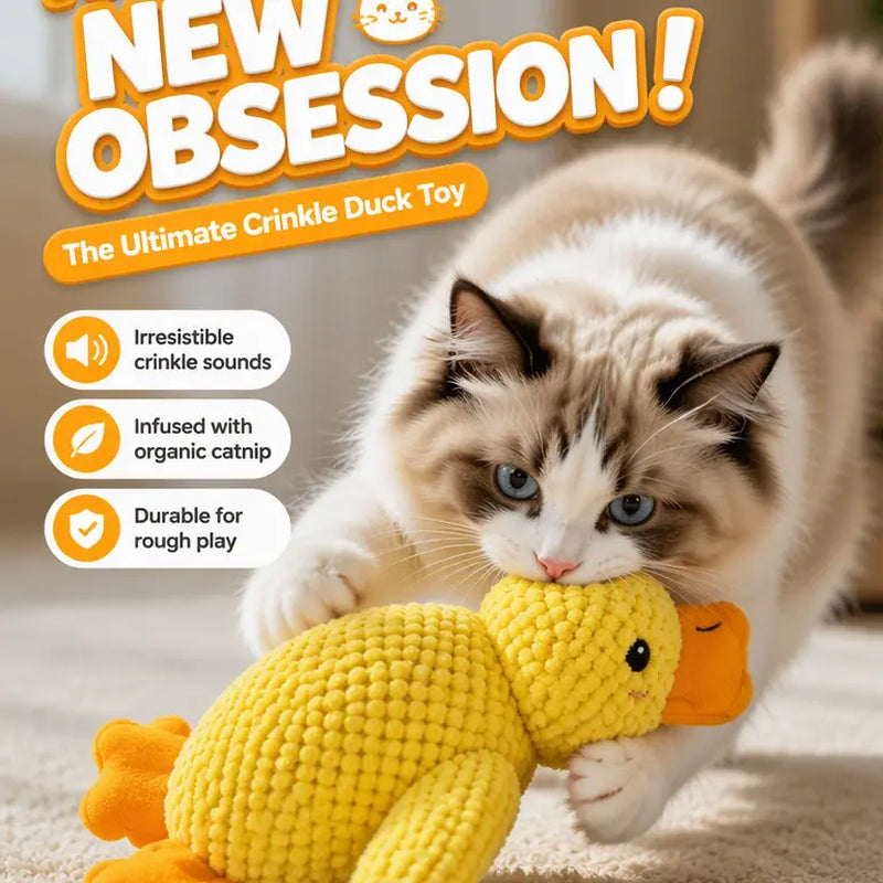 UQIOZ New Catnip Plush Cat Toy - Universal Size Interactive Wand for Teasing Play, Chew-Resist Self-Play Boredom Buster, Crinkle Sound Teething Pet Supply for Cat Lovers