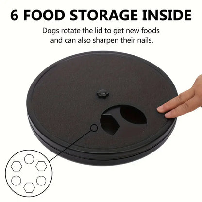 3-in-1 Multifunctional Dog Food Dispenser Plate with Nail Scratch Pad and Interactive Training Features