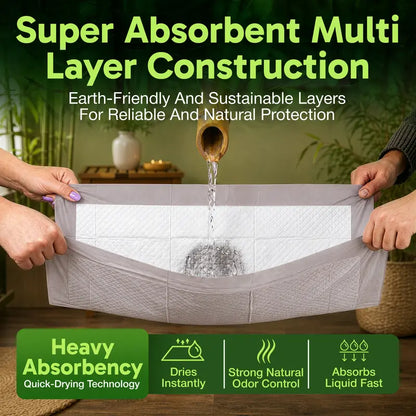 Bambeau Eco-Friendly Premium Bamboo Dog Training Pads 3XL (37x54 Inch) - 25 Count, Extra Large, Unbleached, Chlorine-Free, Leak-Proof with Natural Odor Control