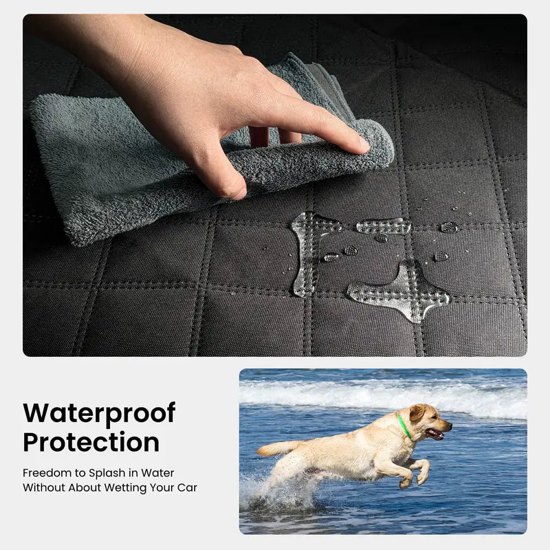 Premium Dog Car Seat Cover Set for Large Breeds - Enhanced Comfort with 45% Extra Space, 450Lbs Anti-Collapse Honeycomb Base, Heavy-Duty Hardboard, Waterproof Fabric, and Mesh Windows - Compatible with L-SUVs and Small Trucks