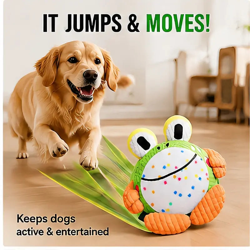 Hoppy the Frog – Crawling Squeaky Plush Dog Toy