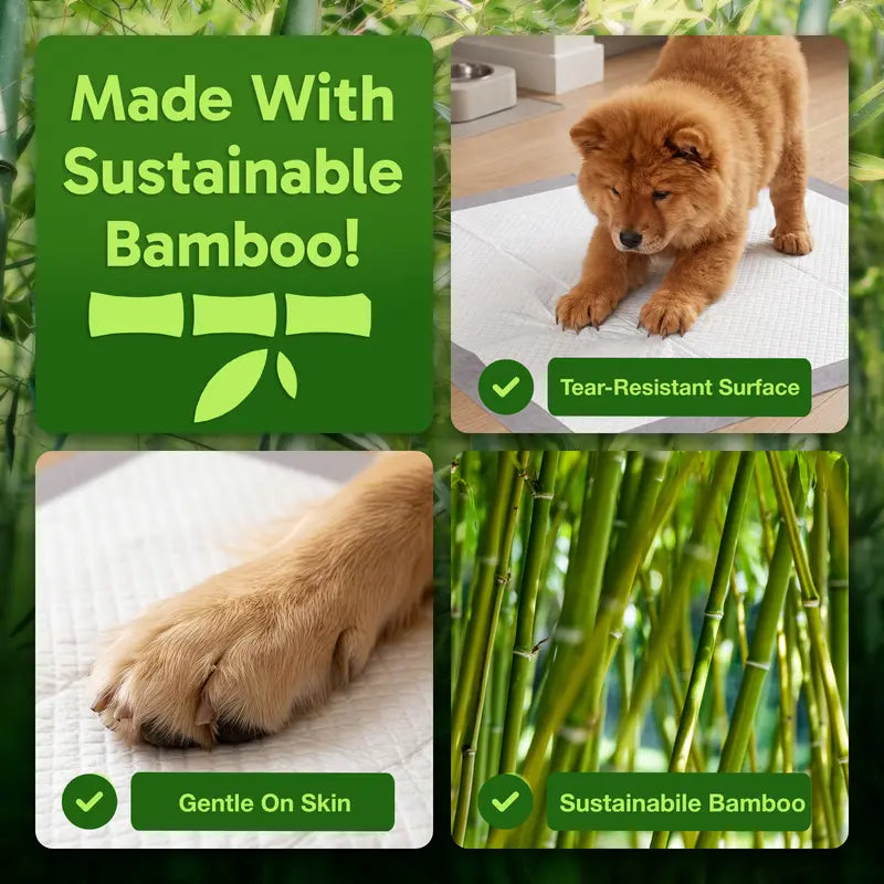 Bambeau Eco-Friendly Premium Bamboo Dog Training Pads 3XL (37x54 Inch) - 25 Count, Extra Large, Unbleached, Chlorine-Free, Leak-Proof with Natural Odor Control