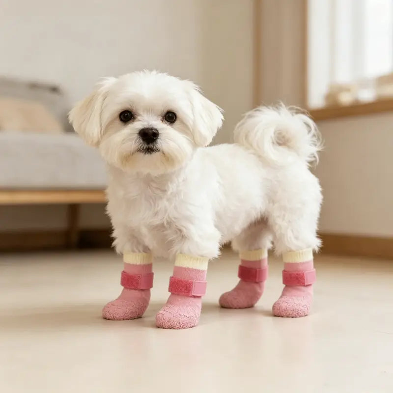 Waterproof Pet Boots for Paw Protection - Non-Slip Rain Socks for Small to Medium Dogs, Ideal for Snow Walking and Vet Visits, Easy to Wear, Washable and Reusable